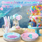 Funnymoom 60 Pcs Mermaid Birthday Party Decor 7 Inch Mermaids Dessert Paper - Image 5