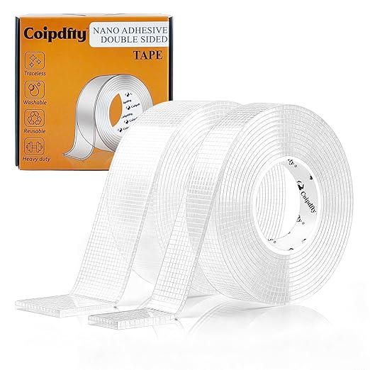 Double Sided Tape Heavy Duty for Wall Decor No Damage to Paint, Nano Two Sided by Coipdfty