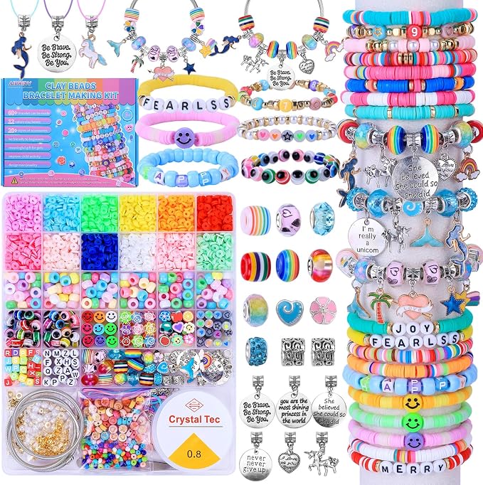AIPRIDY 3600 Pcs Girls Toys Bracelet Making Kit, Unicorn/Mermaid Jewelry by AIPRIDY