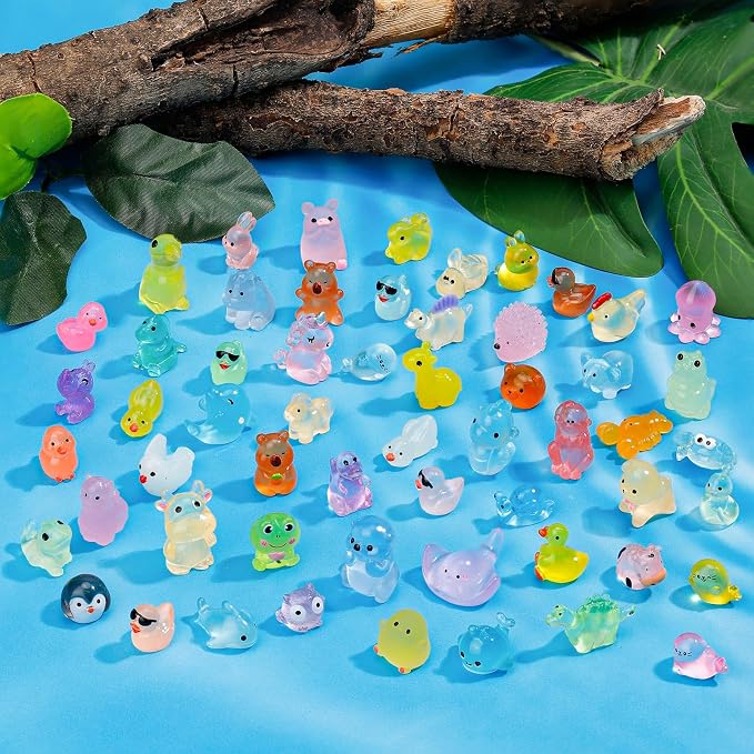 180pcs Luminous Mini Resin Animals Colorful Tiny Small Little Glow in the Dark - Image 5