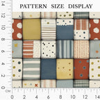 Soft Neutral Patchwork Cotton Fabric Panel 61 x 36.6 Inches, Minimal Geometric - Image 3