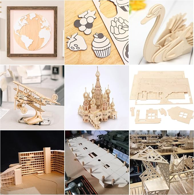 20 Pieces Basswood Sheet, 1/16 x 12 x 8 Inch Thin Plywood Wood Sheets - Image 7