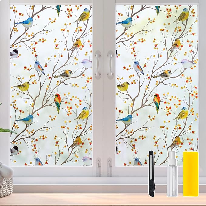 DKTIE Country Rustic Stain Glass Window Film by Dktie