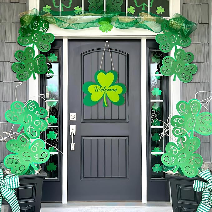 Large Size 12" Wooden Shamrock Ornaments to Paint, St. Patrick's Day Decoration - Image 4