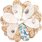 30Pcs Large Flat Oyster Shells for Crafts, 5-6 Inch Cleaned Natural Oyster by LAMIVORA