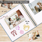 8 x 8 Inch Scrapbook Photo Album, Hardcover Kraft White Pages Arch Window Photo - Image 6
