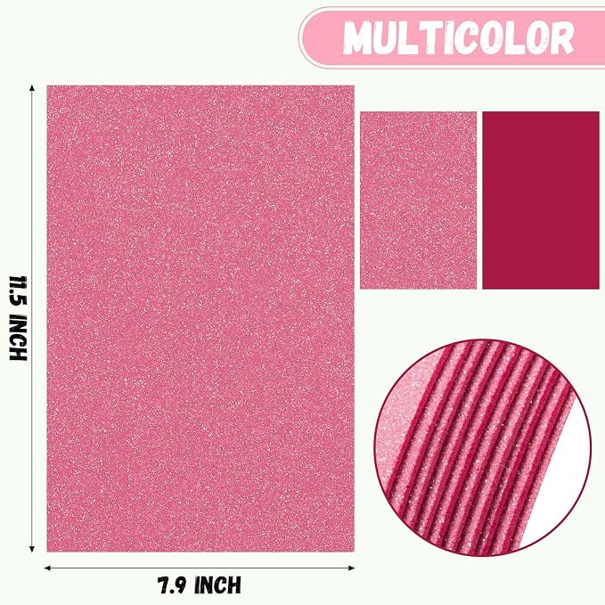 10 Pack Glitter Foam Sheets Craft 8 x 12 inch | Sparkles Foam Paper - Image 2