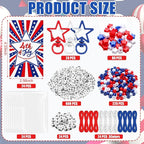 Suncalla 996 Pcs 24 Set 4th of July Crafts Patriotic Keychain Making Kit DIY - Image 2