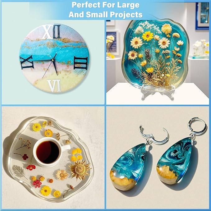 Epoxy Resin 1 Gallon Kit with Pump High Glossy Food Safe Crystal Clear Bubble - Image 4