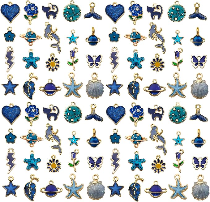 WOCRAFT 40pcs 20 pairs Assorted Enamel Bracelet Charms by WOCRAFT