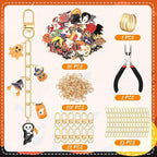 AUGSUN 189Pcs Halloween Keychain Making Kit Holiday DIY Keychain Craft | - Image 2