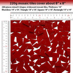 Iridescent Red Glass Mosaic Tiles, 280 Pieces Mixed 4 Shapes Stained Glass - Image 6