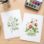 100 Sheets Watercolor Paper 6x8 inch, 300 GSM Deckled Edge Paper Rough/Textured - Image 5