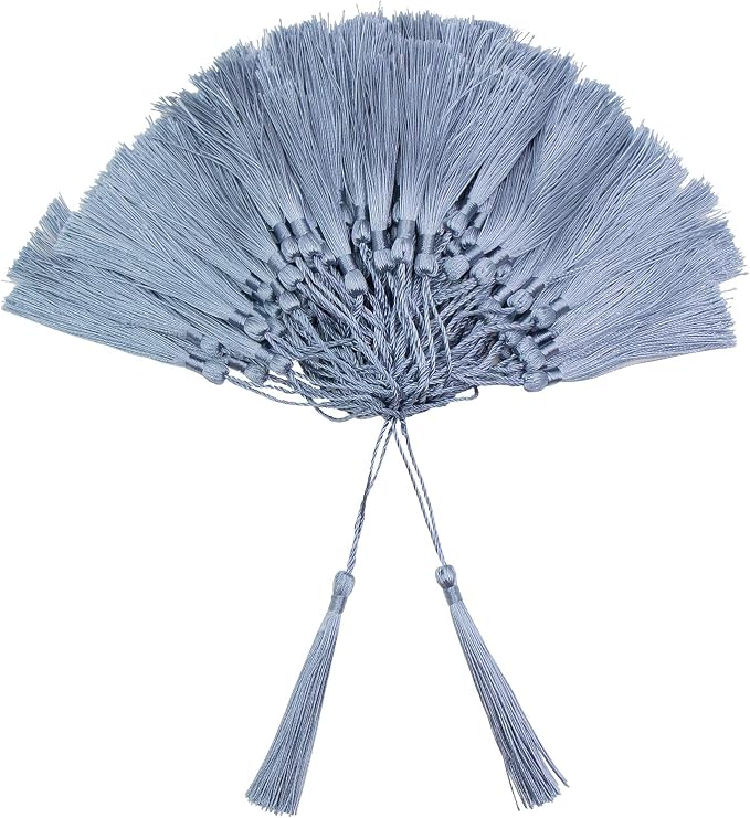 VAPKER 100 Pieces Steelblue Color Tassels 13cm/5-Inch Silky Handmade Soft by VAPKER