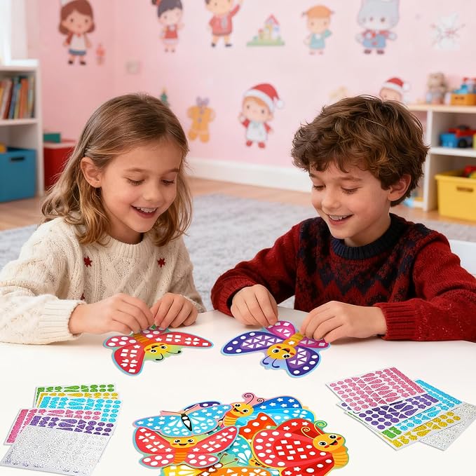 JULEASEL DIY Mirror Mosaic Butterfly Art Craft Kit Girls Toy Gift - Image 3