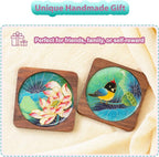 Wooden Coasters Craft Kits – Filigree Enamels Painting DIY Coasters Art - Image 7