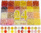 XSEINO About 1200PCS 6mm Glass Beads Bracelet Making Kit, 24 Assorted Warm by XSEINOiscreating%EF%BC%81
