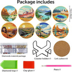 Clendo 8 Pcs National Park Diamond Art Coasters Kit - Image 2