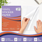 Aevdor 120-Sheet Glossy White Printable Vinyl Sticker Paper, Inkjet | Glossy - Image 2