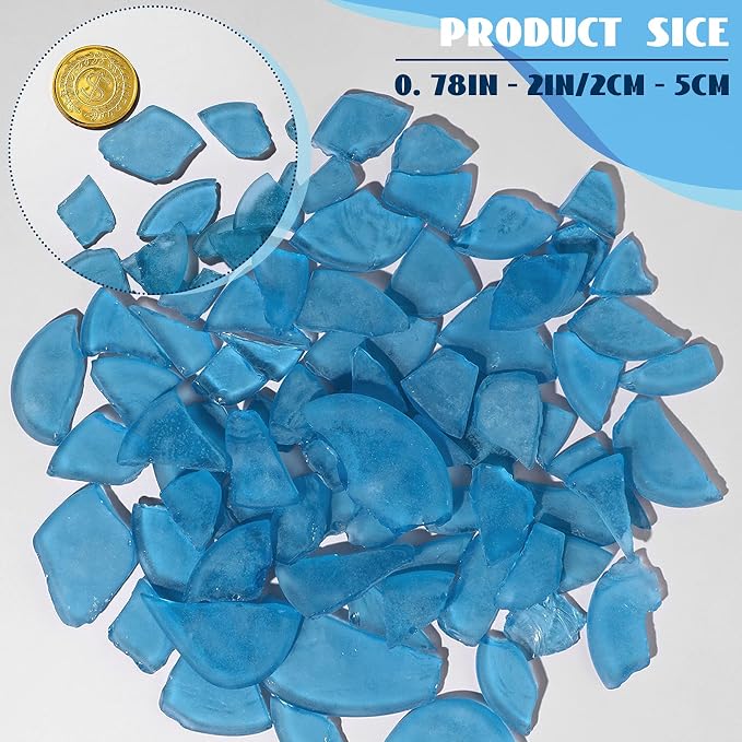 Jetec 11 oz Sea Glass for Crafts Pieces Decor Flat Frosted Sea Glass Vase - Image 7