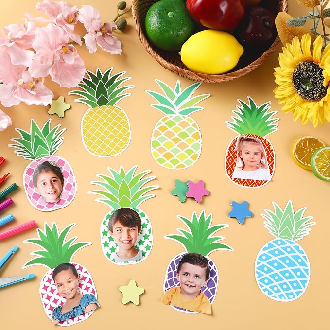 gisgfim 80Pcs Summer Cutouts Pineapple Decoration Bulletin Board Luau Tropical - Image 4