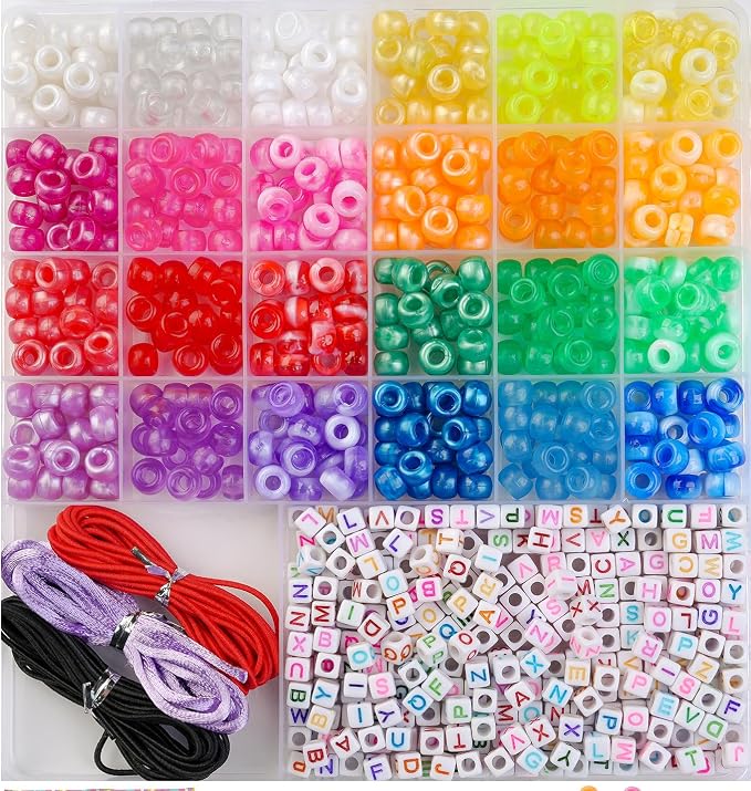 Acrylic Pony Beads Jewelry Making Kit – 96 Colors, UV Color Changing & Glow - Image 5