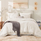 Andency Comforter Full Size Set Beige, 3 Pieces Boho Tassel Lightweight Bedding - Image 2
