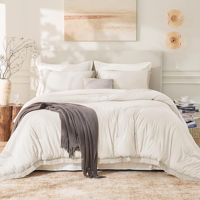 Andency California King Comforter Set Beige - Image 2