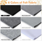 HaoFeiJH 6 Rolls 8"x20" Soft Felt Fabric Sheets, 1.6mm Thick, and Projects - Image 2