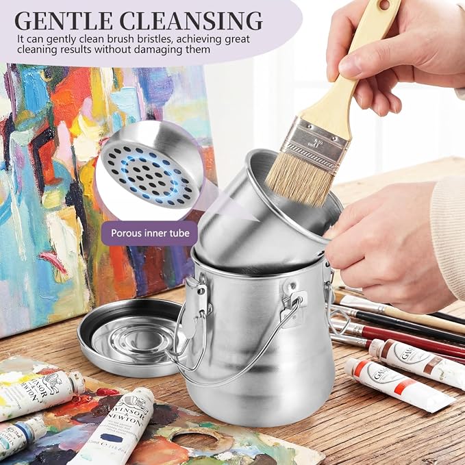 SenseYo Oil Paint Brush Cleaner Washer, Portable Airtight Brush Holder - Image 5