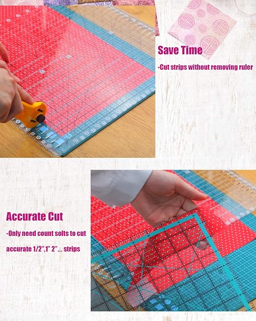 Quilting Ruler- 12.5 * 12.5" Slotted Rulers - Image 3
