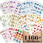 Arme Flower Stickers for Scrapbooking, Floral Sticker, Pressed Flower Sticker by Arme
