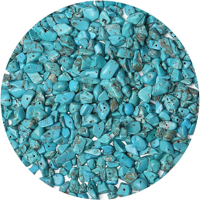 LAIDANLA Blue Turquoise 400pcs Natural Chip Stone Beads 5-8mm Healing Crystal by LAIDANLA