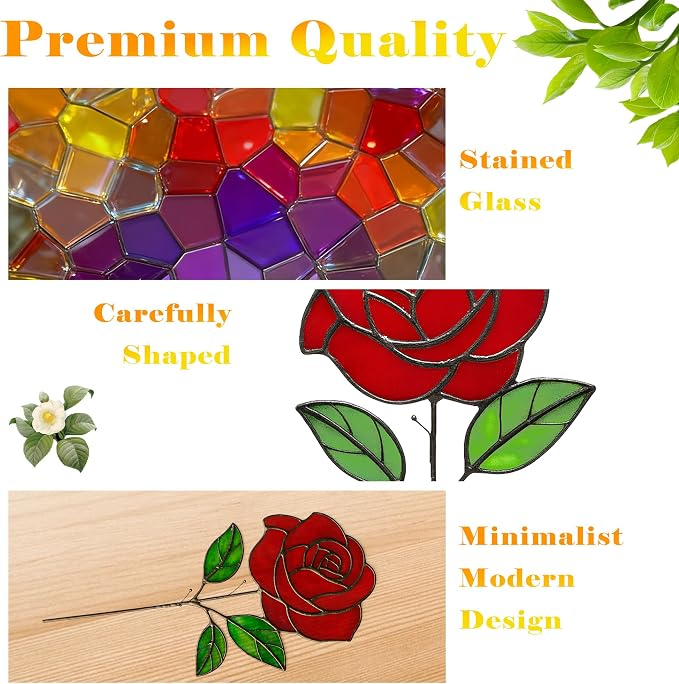 Glass Flowers, Stained Glass Rose - Image 4