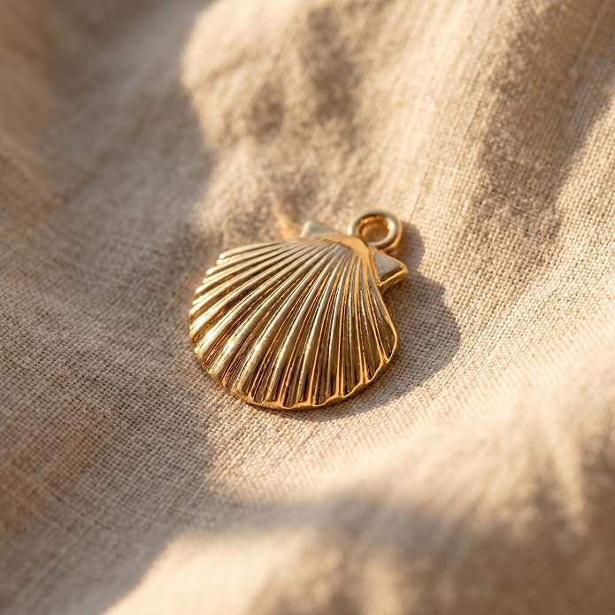 16Pcs Gold Metal Shell Charms, 16 Styles Summer Beach Seashell Pendants - Image 7