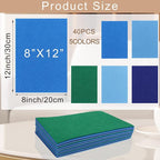 40 Pcs Stiff Felt Fabric Sheet for Crafts, 1mm Thick and 8”x12”Blue Series Felt - Image 2