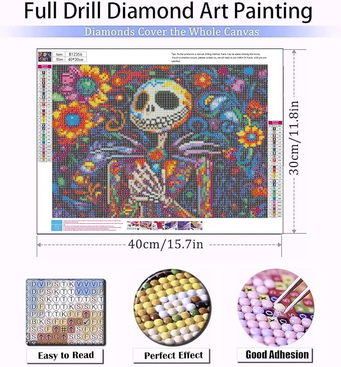 Halloween Diamond Art for Adults, Skullhead Jack Diamond Art Painting Kits for - Image 3