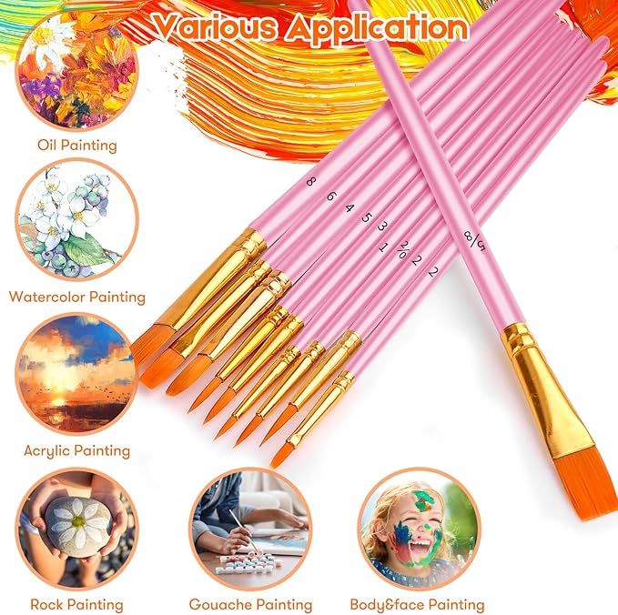 Soucolor Acrylic Paint Brushes Set, Halloween Painting Craft - Image 3