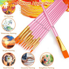 Soucolor 24Pcs Acrylic Paint Brushes Set, Halloween Arts and Crafts - Image 3