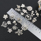 WOCRAFT 60pcs Bright Silver Flowers Bracelet Charms - Image 4