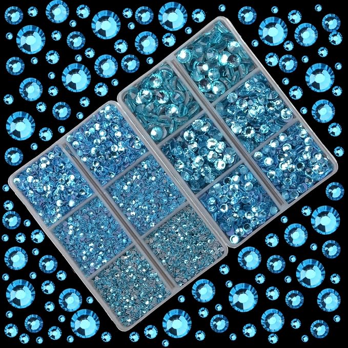 10000Pcs 2-Boxes Mixed Size Hot Fix Round Crystals Gems Glass Stones Hotfix - Image 2