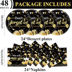 48Pcs We Will Miss You Paper Plates and Napkins Farewell Party Decorations - Image 2