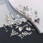 WOCRAFT 60pcs Antique Silver Music Bracelet Charms - Image 3