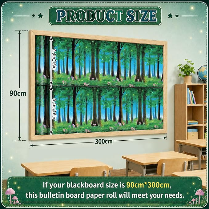 Forest Bulletin Board Roll Non-Woven Fabric Poster 16in X 20ft | Back to School - Image 3