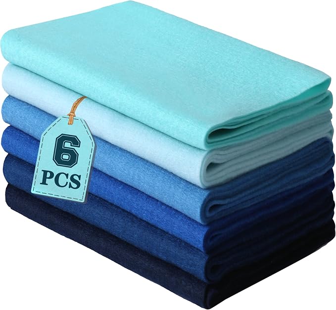 HaoFeiJH 6 Rolls 8"x20" Soft Felt Fabric Sheets, 1.6mm Thick, and Projects by HaoFeiJH