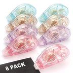 LONGKEY 8 Pack Scrapbook Tape Double Sided Tape Roller by LONGKEY