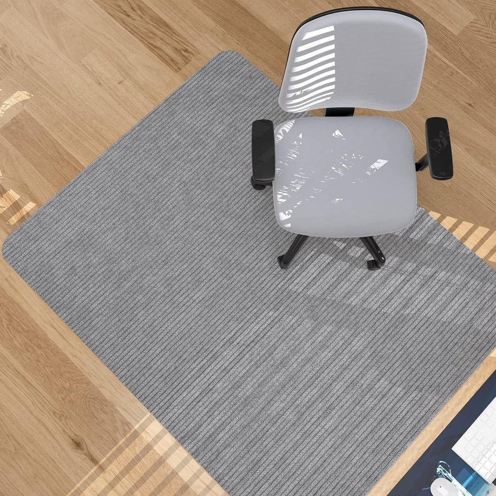 Placoot Desk Chair Mat for Hardwood Floor Corduroy Surface 1/6" Thick 55"x35" Office Chair Mat for Rolling Chairs-100% Large Anti-Slip Backing Under Desk Low-Pile Office Rug Floor Mat for Office/Home