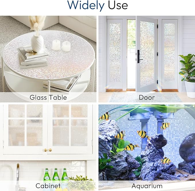 rabbitgoo Window Privacy Film, Mosaic Stained Glass Film, 23.6" x 78.5" | - Image 7