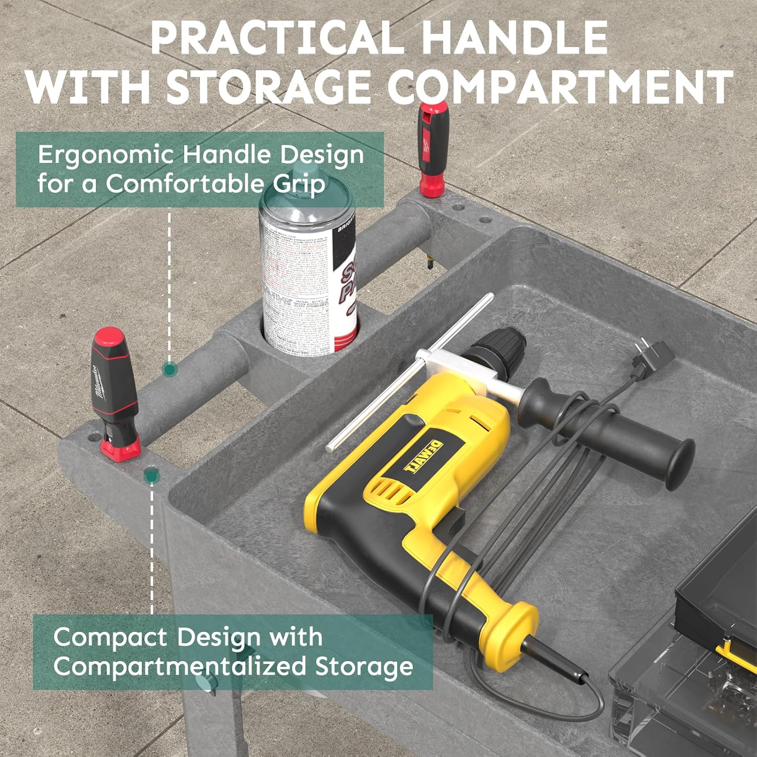 Utility Cart on Wheels, 1000 lbs Capacity Rolling Service Cart, 34 x 17 Inch Work Carts, 2 Shelf Heavy Duty Plastic Tool Cart, Lipped Shelves, for Warehouse, Garage, Cleaning, Gray
