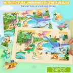 Wooden Puzzles for Kids Ages 4-6, 24 Piece Vehicle Car Construction Jigsaw - Image 3
